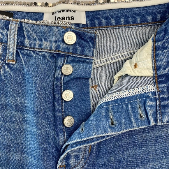 REFORMATION Stardust High Rise Straight Jeans in Colorado Wash Size 27 - Picture 5 of 13